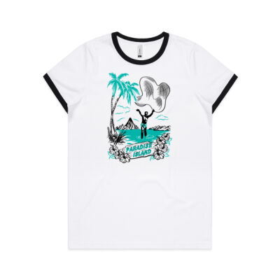 Paradise Island - womens ringer Thumbnail