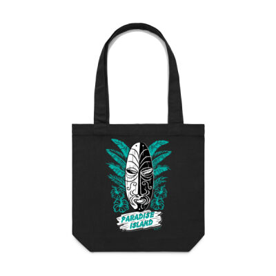 Paradise Island - Tiki mask - tote bag Thumbnail